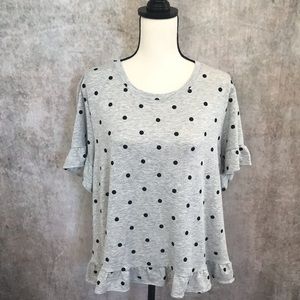 NWOT Maison Jules Polka Dot Blouse, size XXL